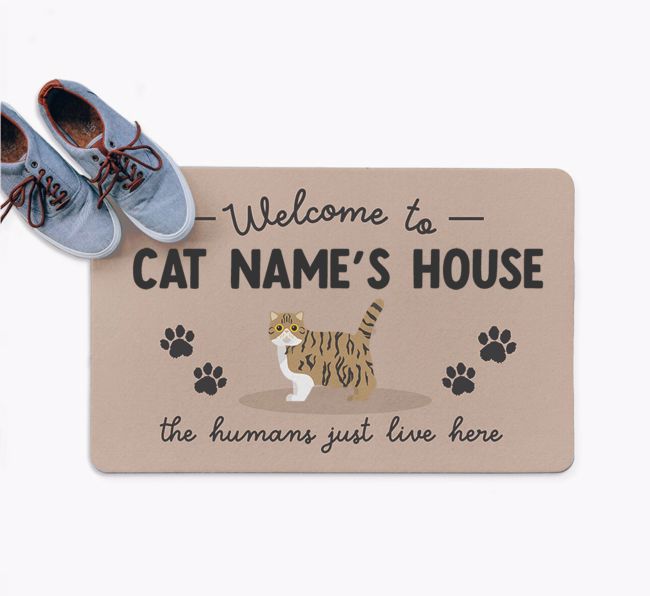 Welcome To The Cats House: Personalized {breedFullName} Doormat